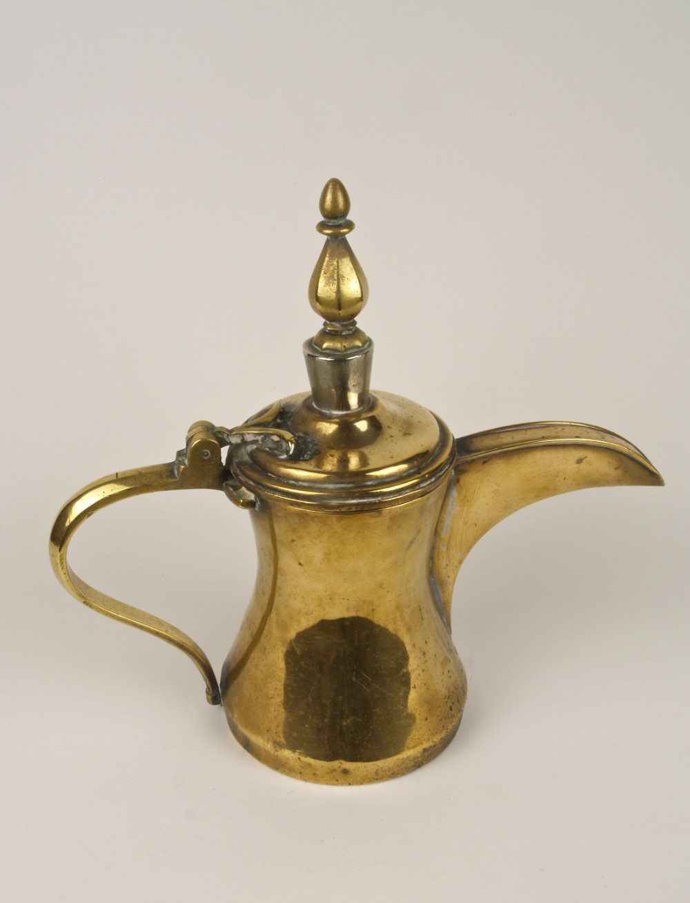 An Original Early Mid 20th C. Arab Brass Dallah, (coffee Pot