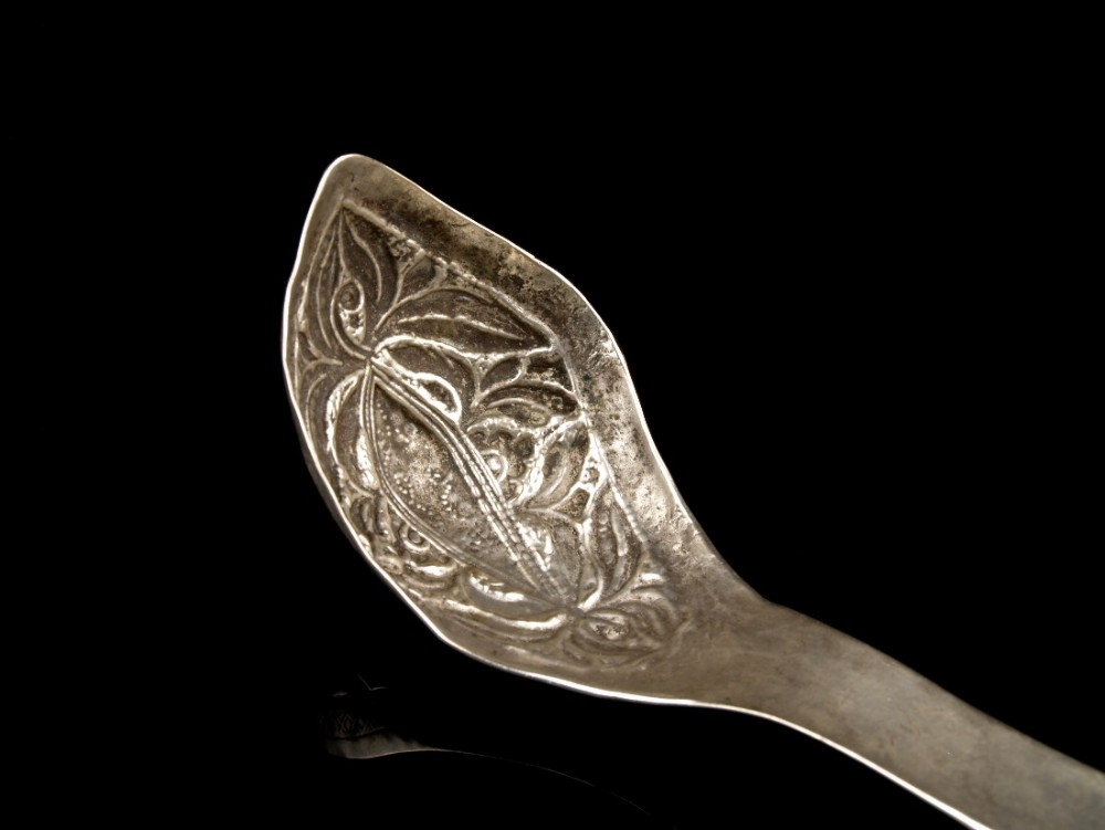 An Unusual 19th C. Himalayan Silver Buddhist Ritual Spoon Tibet Or