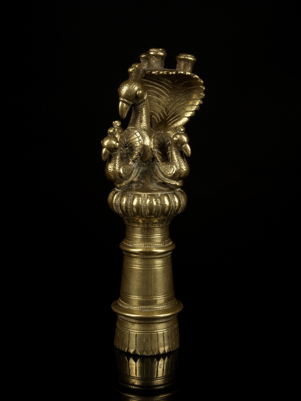 An Unusual 19th Century Indian Cast Brass Staff / Pole Finial. 511654