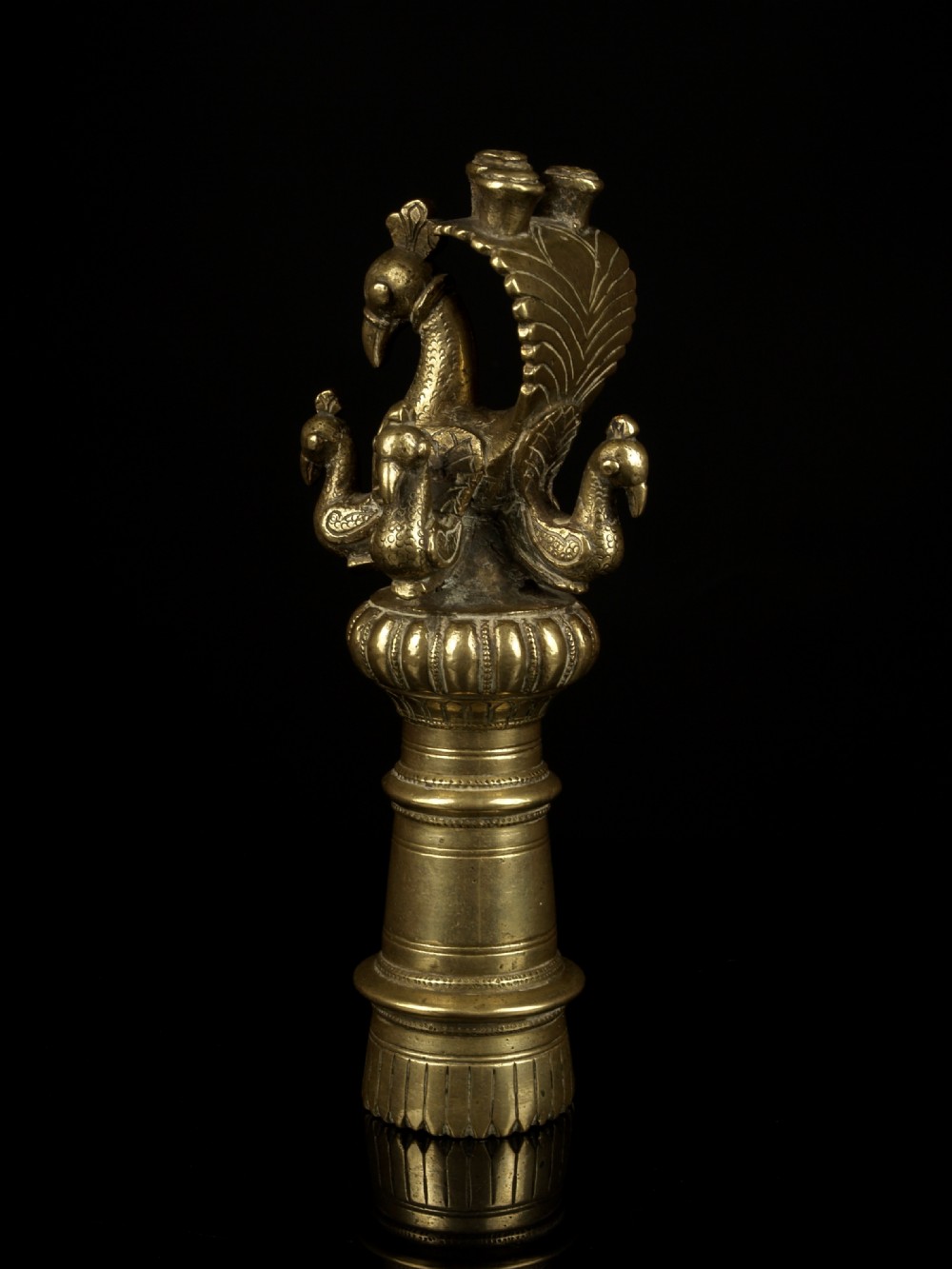 An Unusual 19th Century Indian Cast Brass Staff / Pole Finial. 511654