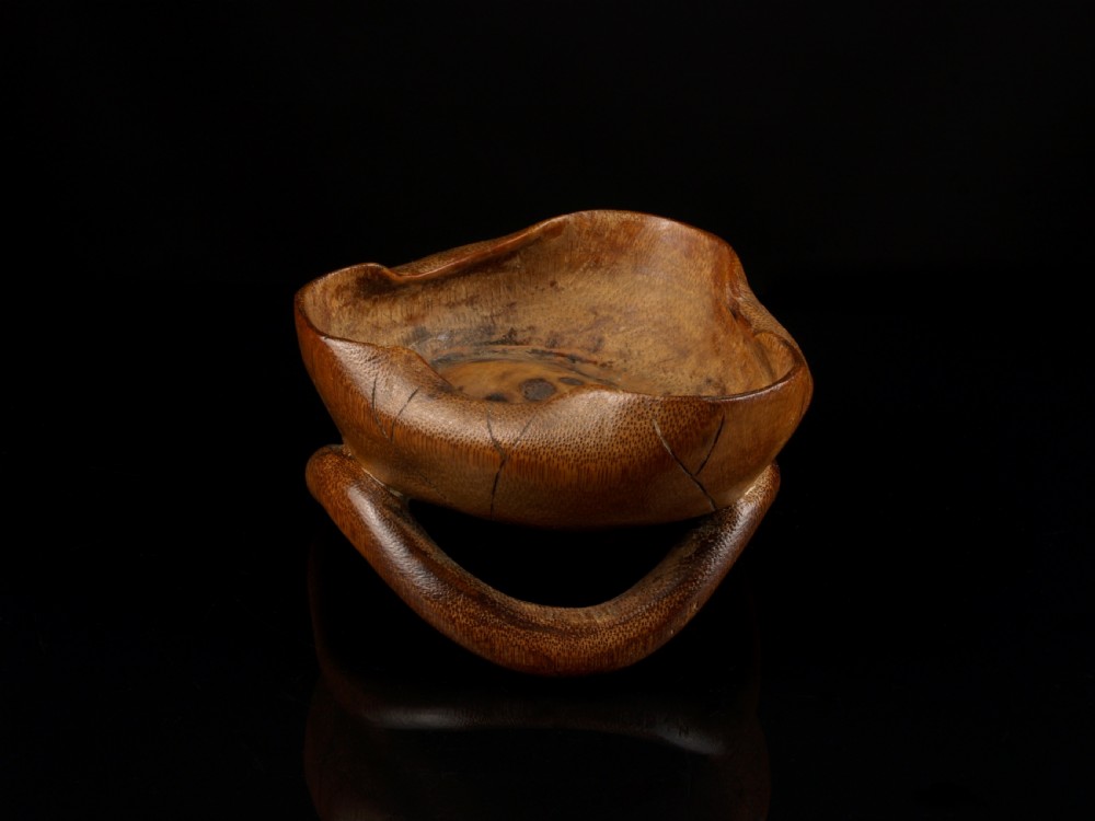 a scarce 19th century chinese qing dynasty carved bamboo brush washer