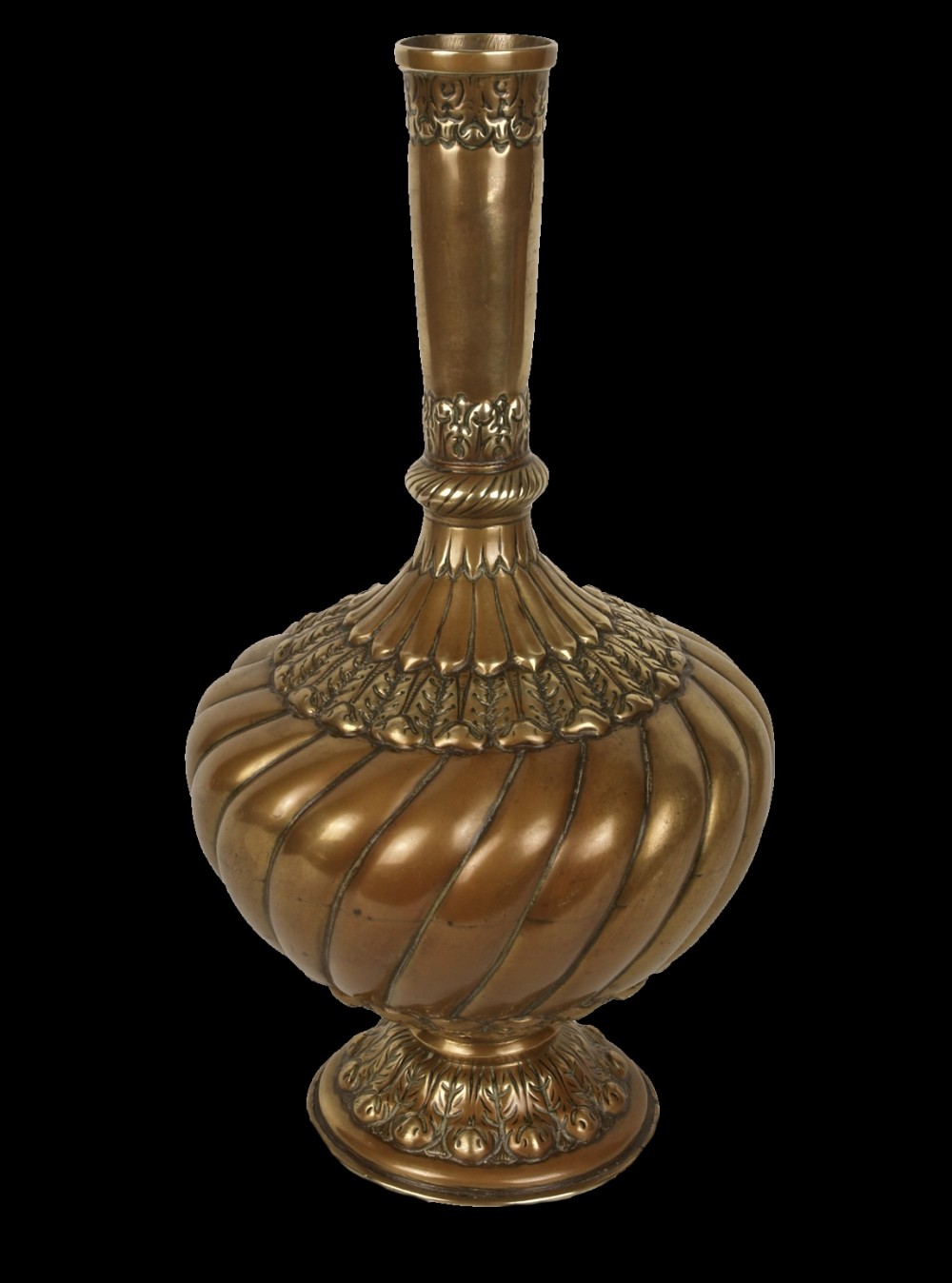 a fine 18th century mughal brass water bottle surai surahi deccan india