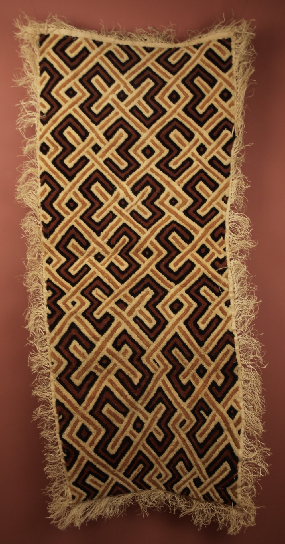 example h a fine african tribal textile 'double' panel kuba people drc ex uk collection