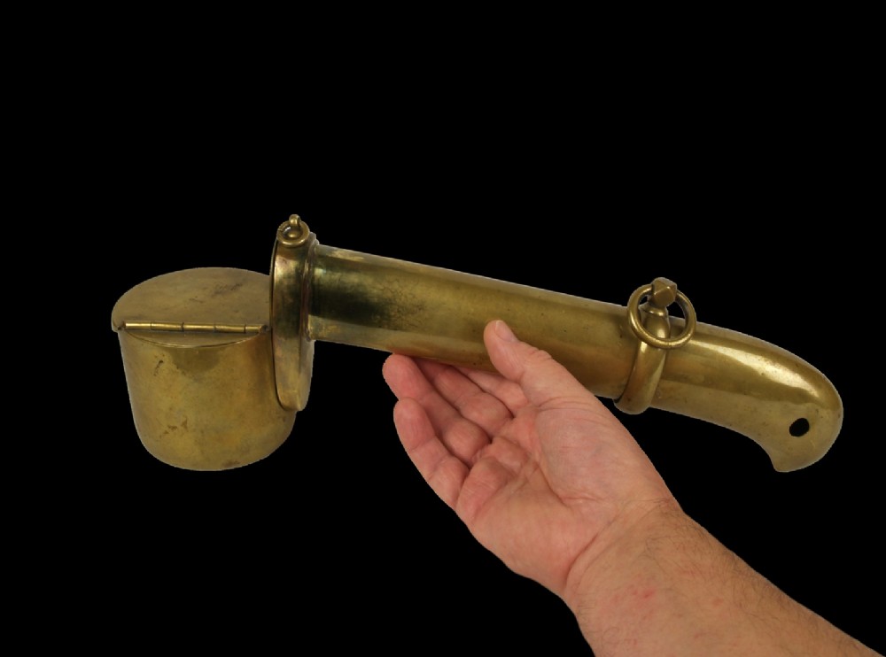 a most unusual 19th century japanese meiji period brass scribe's 'yatate' giant form