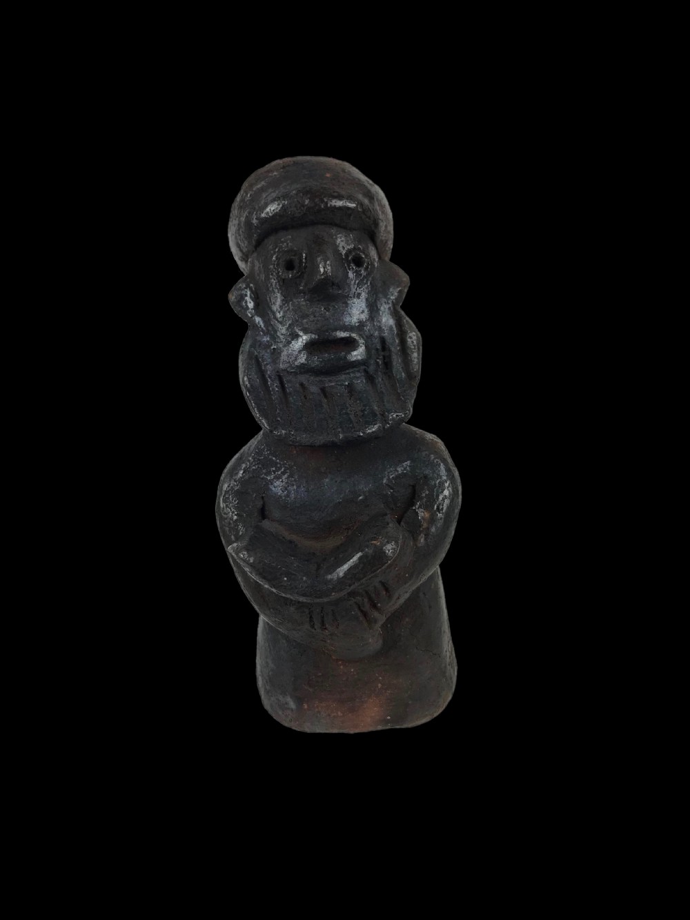 a hand formed pottery 'rabbi' figure jewish falasha culture ethiopia mid 20th century