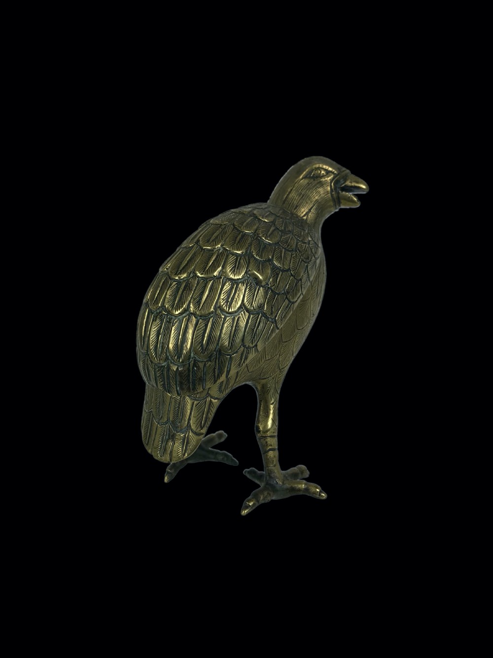a cast brass quail form incense burner censer japan meiji period 19th century