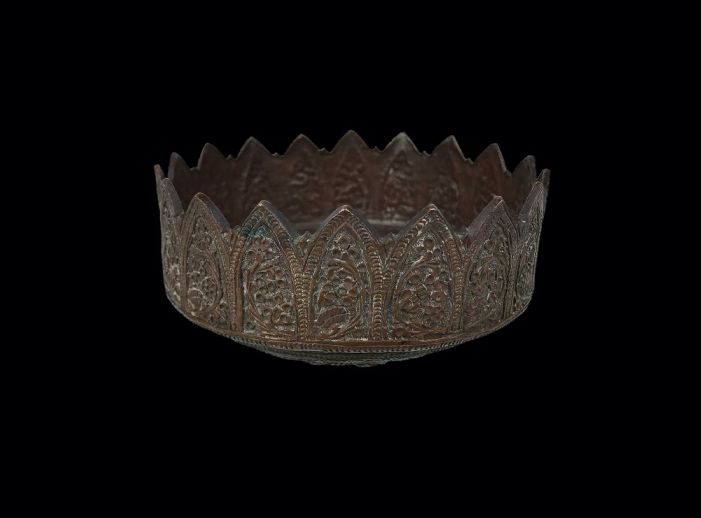 a small 'lotus' form copper bowl kashmir circa 1880