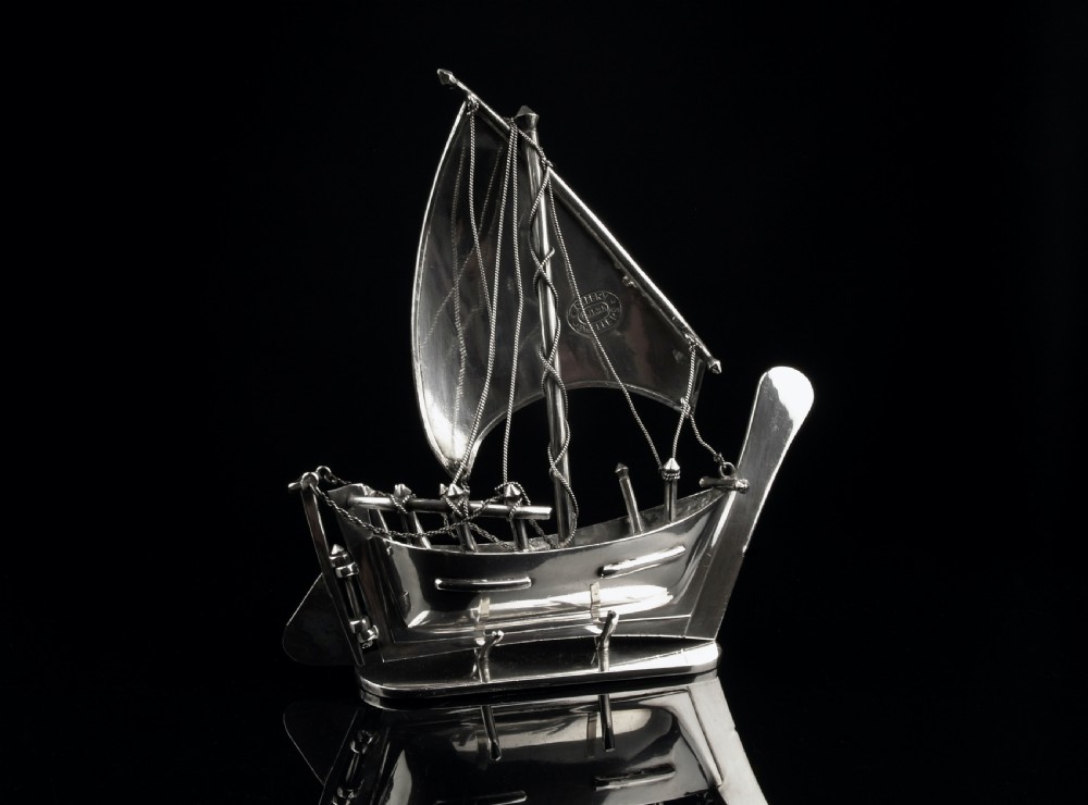 Silver Dhow A Fine Sterling Silver Model Arab Dhow & Stand: 'cheeky Jewellers ...