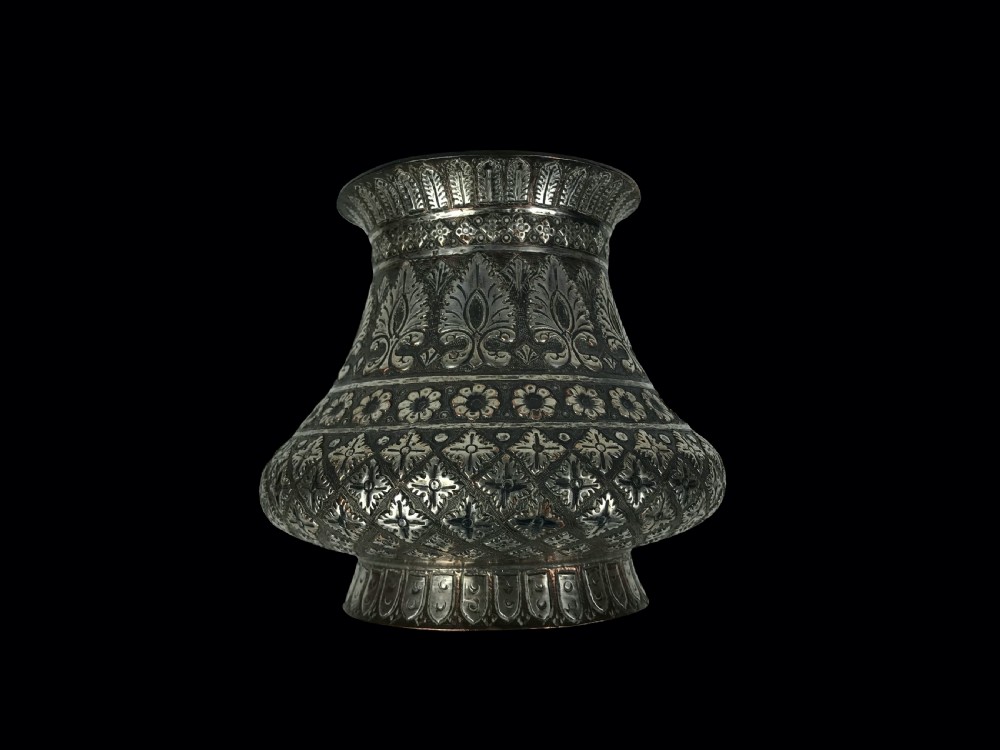 a hindu ritual silver overlaid copper 'tanjore' water vessel southern india 19th century