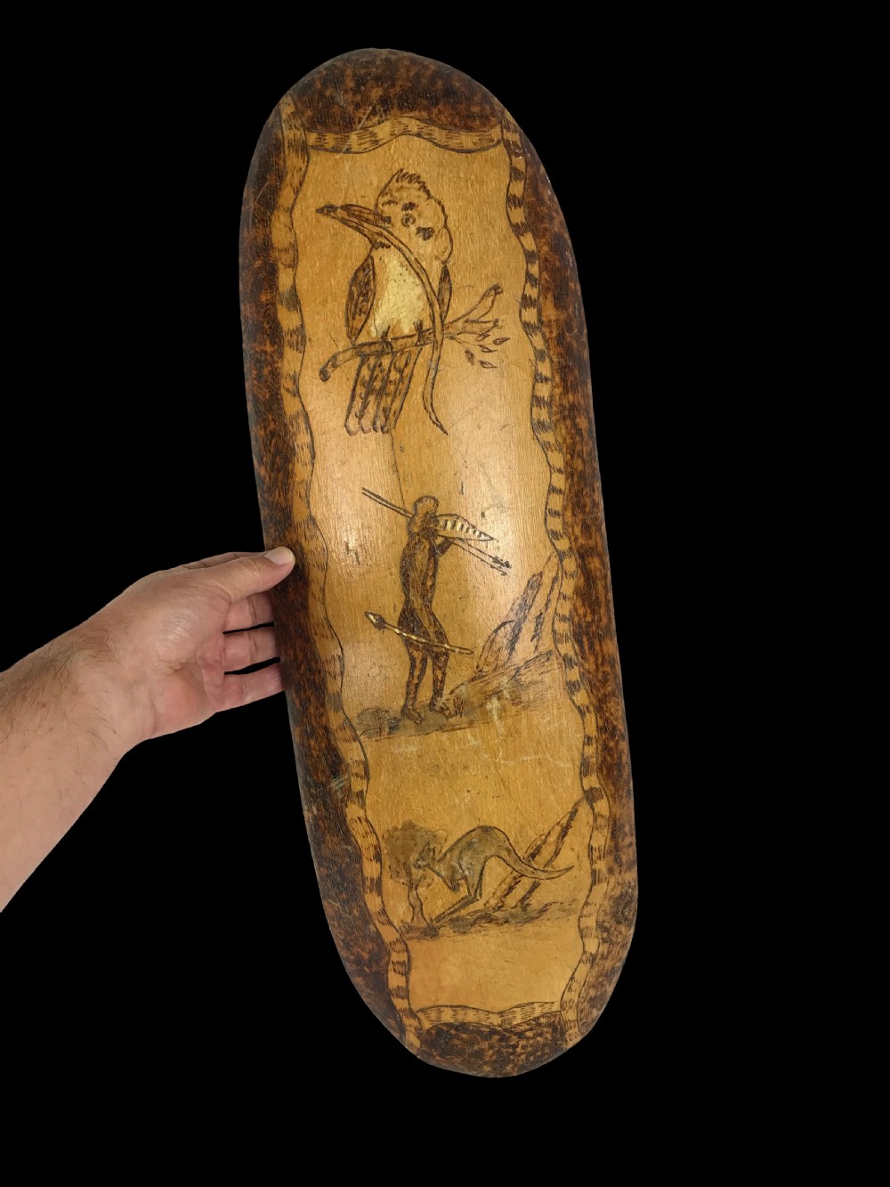 a native australian carved wood parrying shield eastern region early to mid 20th century