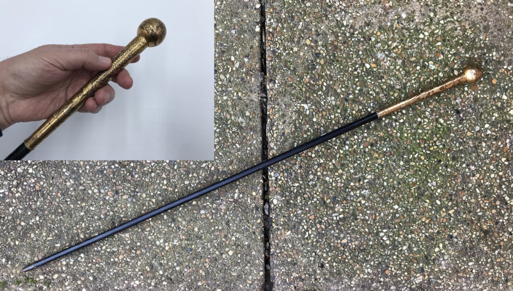 a fine 19th century japanese meiji period gilt metal mounted ebony walking cane circa 1890