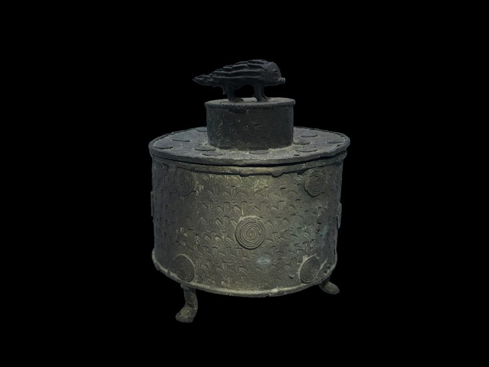 an early 20th century asante ashanti cast copper alloy gold dust box 'forowa'