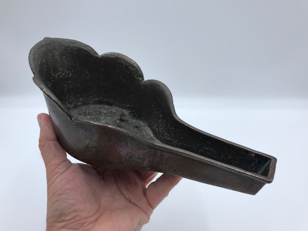 a rare cast bronze 'monk's cap' ritual vessel tibet mid 18th century