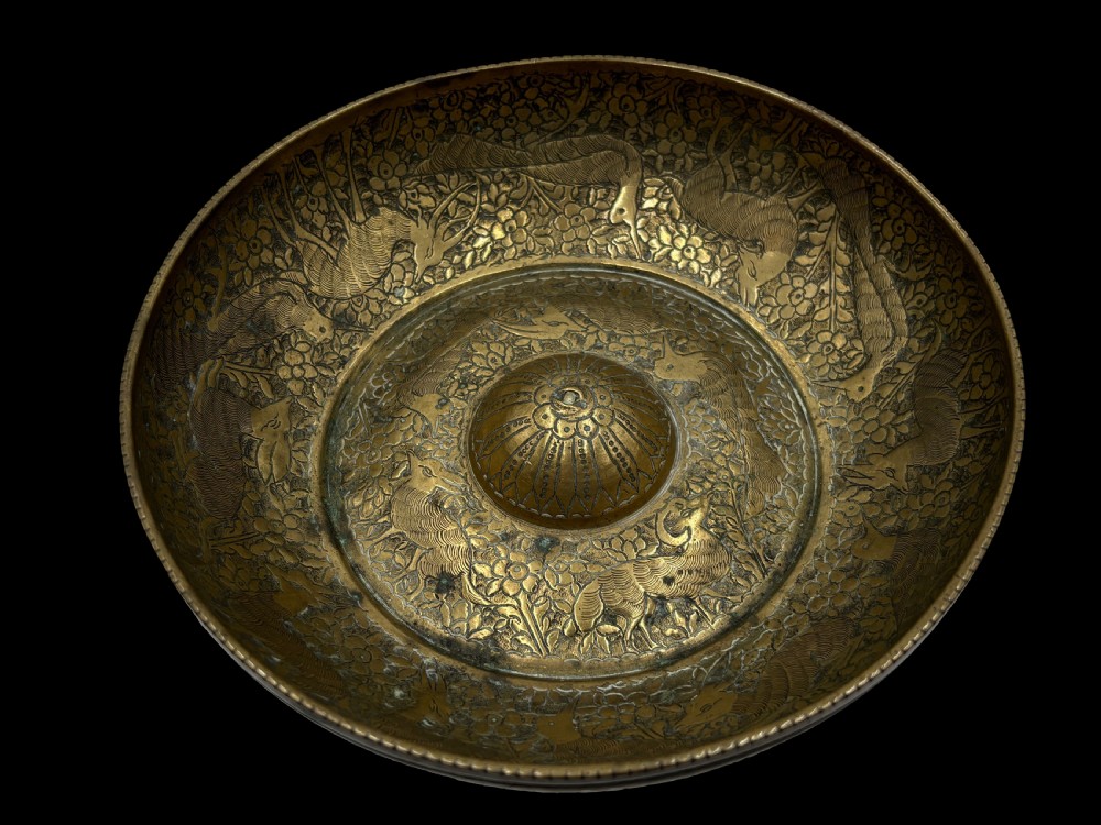 an islamic brass 'magic bowl' divination healing bowl circa 1900