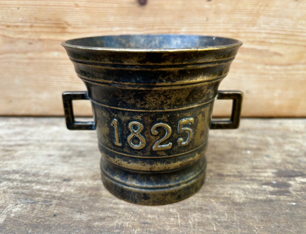 a george iv cast copper alloy apothecary mortar english dated 1825
